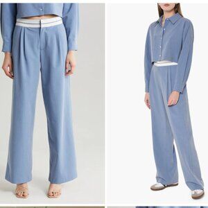 WAYF Preston Pleated Wide Leg Pants